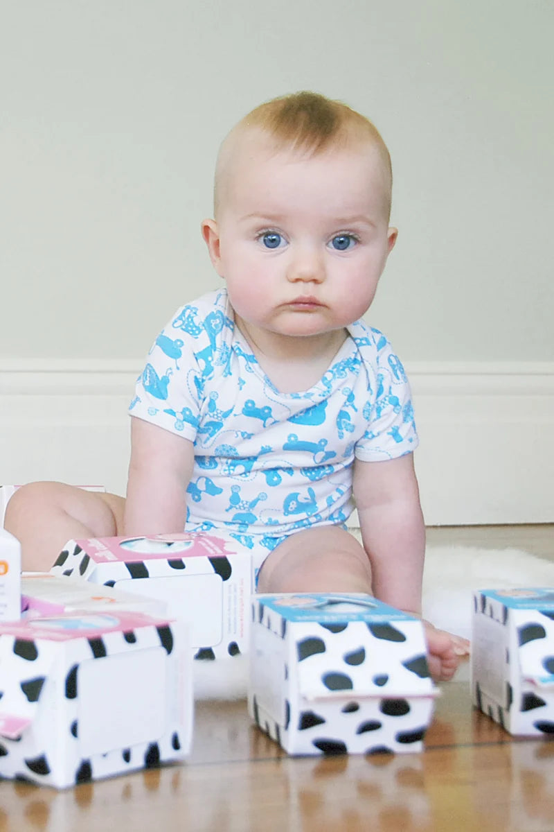 Sparkle Creative - Milk Cotton Mini Me Jumpsuit | Blue Vintage Toy