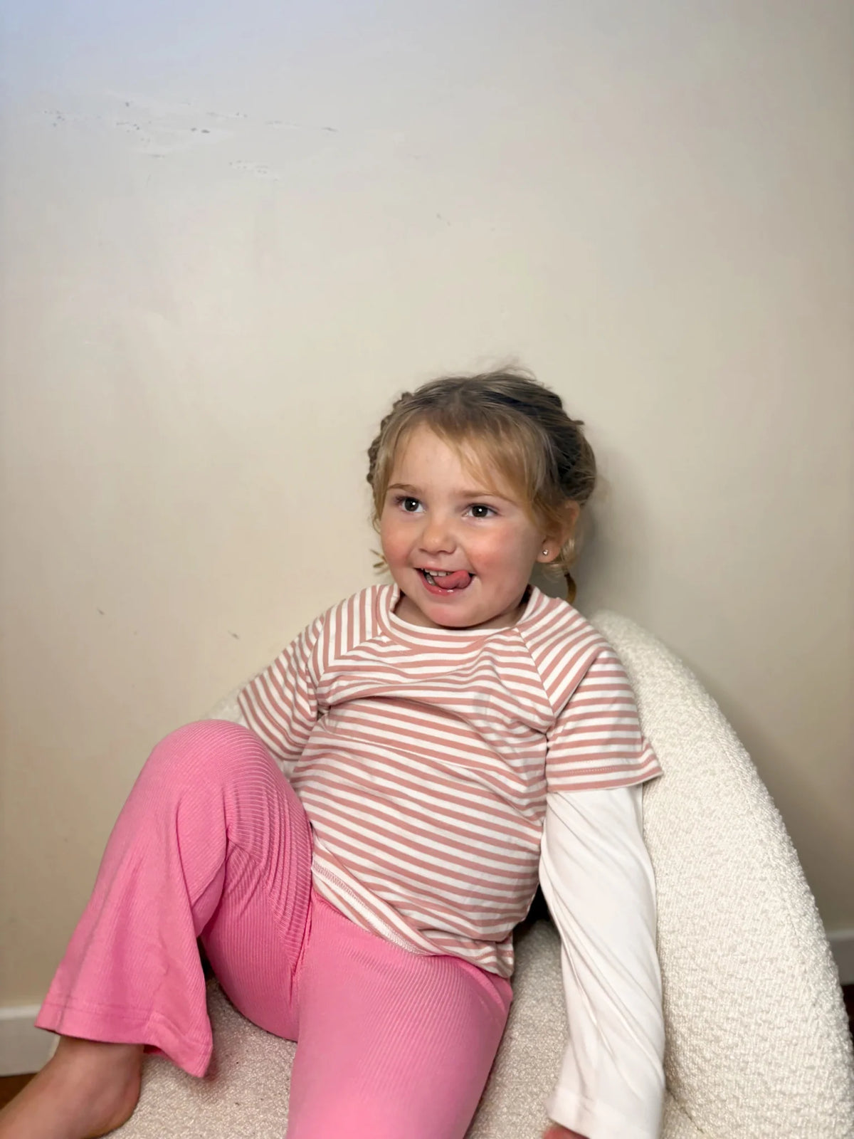 honey & heidi - Stripe Long Sleeve Tee | Blush