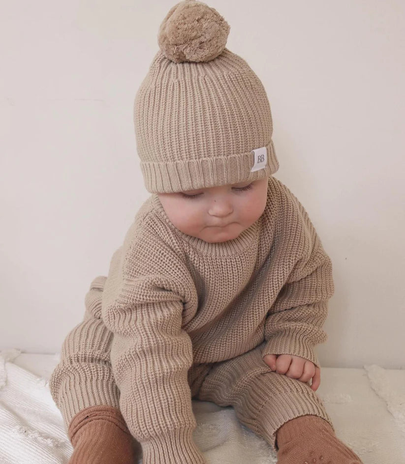 Bare Bebé - Chunky Knit Beanie | Earthy Nude