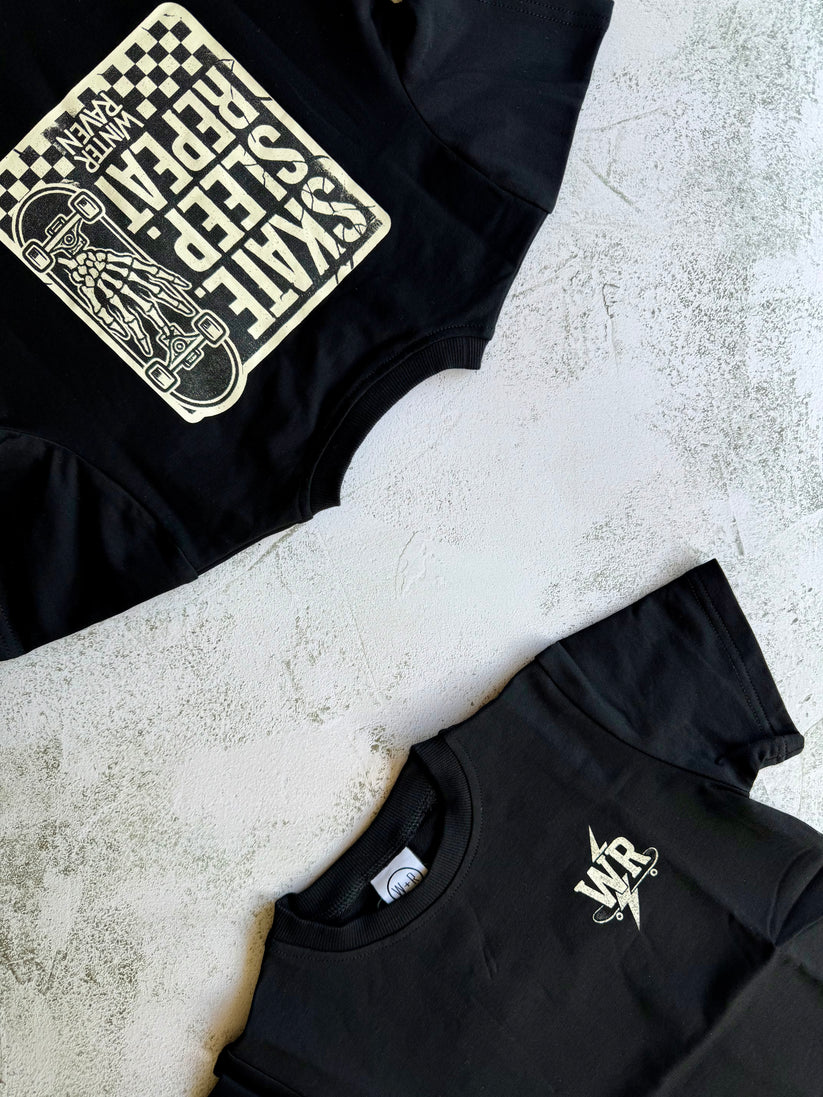 Winter and Raven - Skate Sleep Repeat Tee