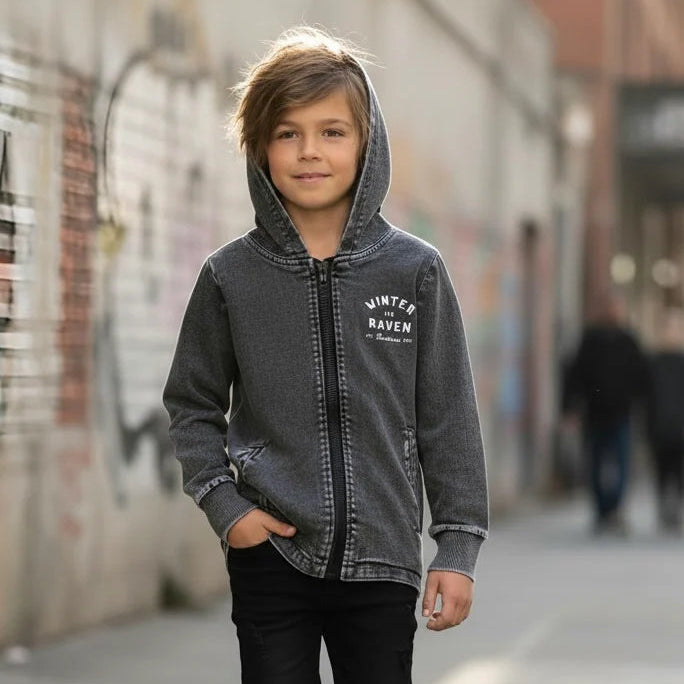 Winter and Raven - Acid Wash Denim Anorak