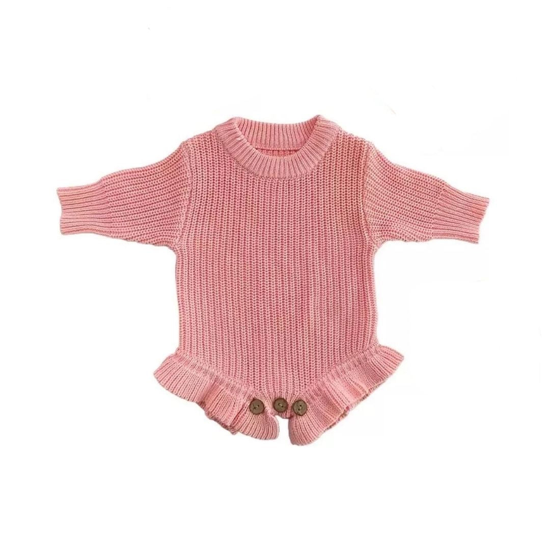 Breezy Co. - Personalised Frill Knit Romper | Pink