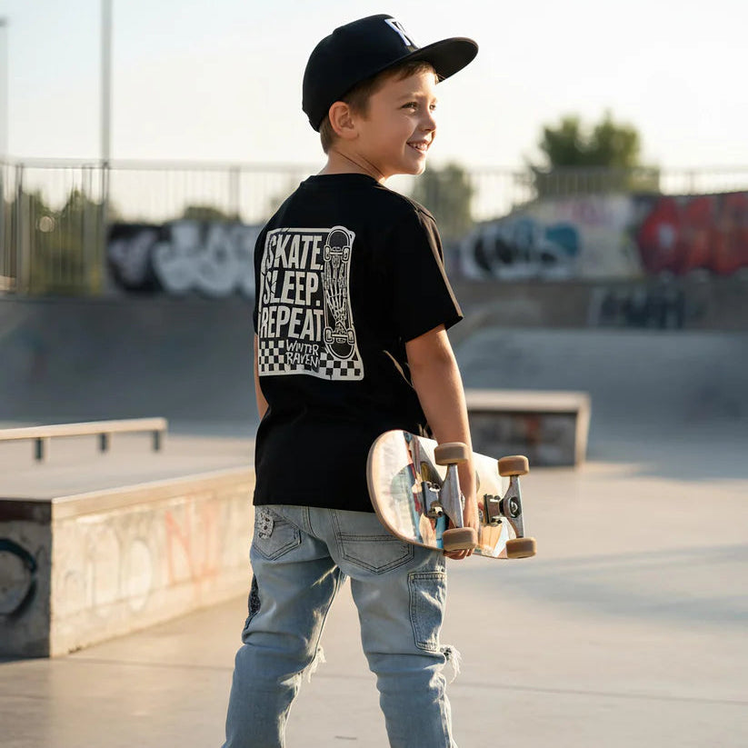 Winter and Raven - Skate Sleep Repeat Tee