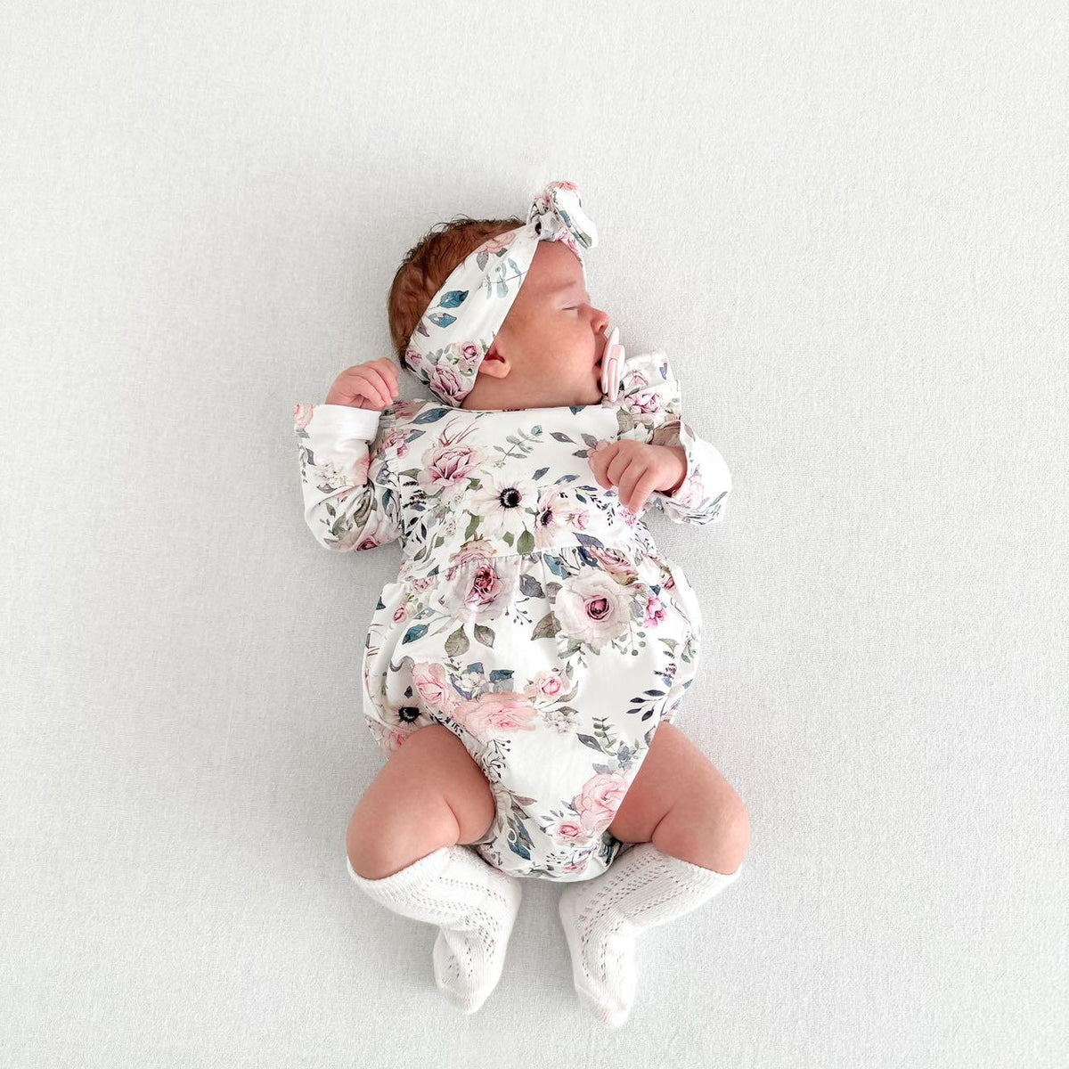 Snooky Bear - Bubble Romper | Floral Sky
