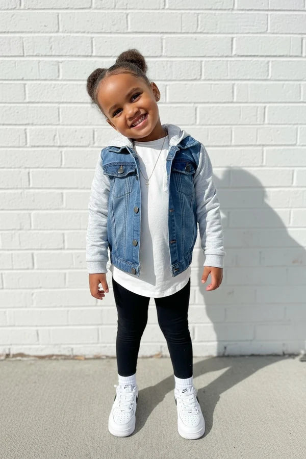 LiL'G & Co. - Stretch Denim Jacket | Light denim & Grey