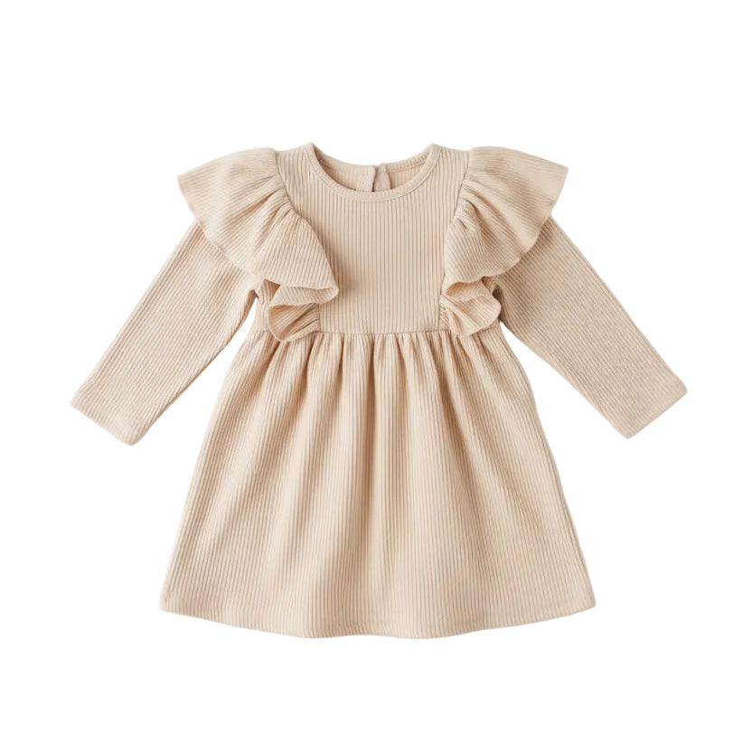 honey & heidi - Eloise Ribbed Dress | Wheat