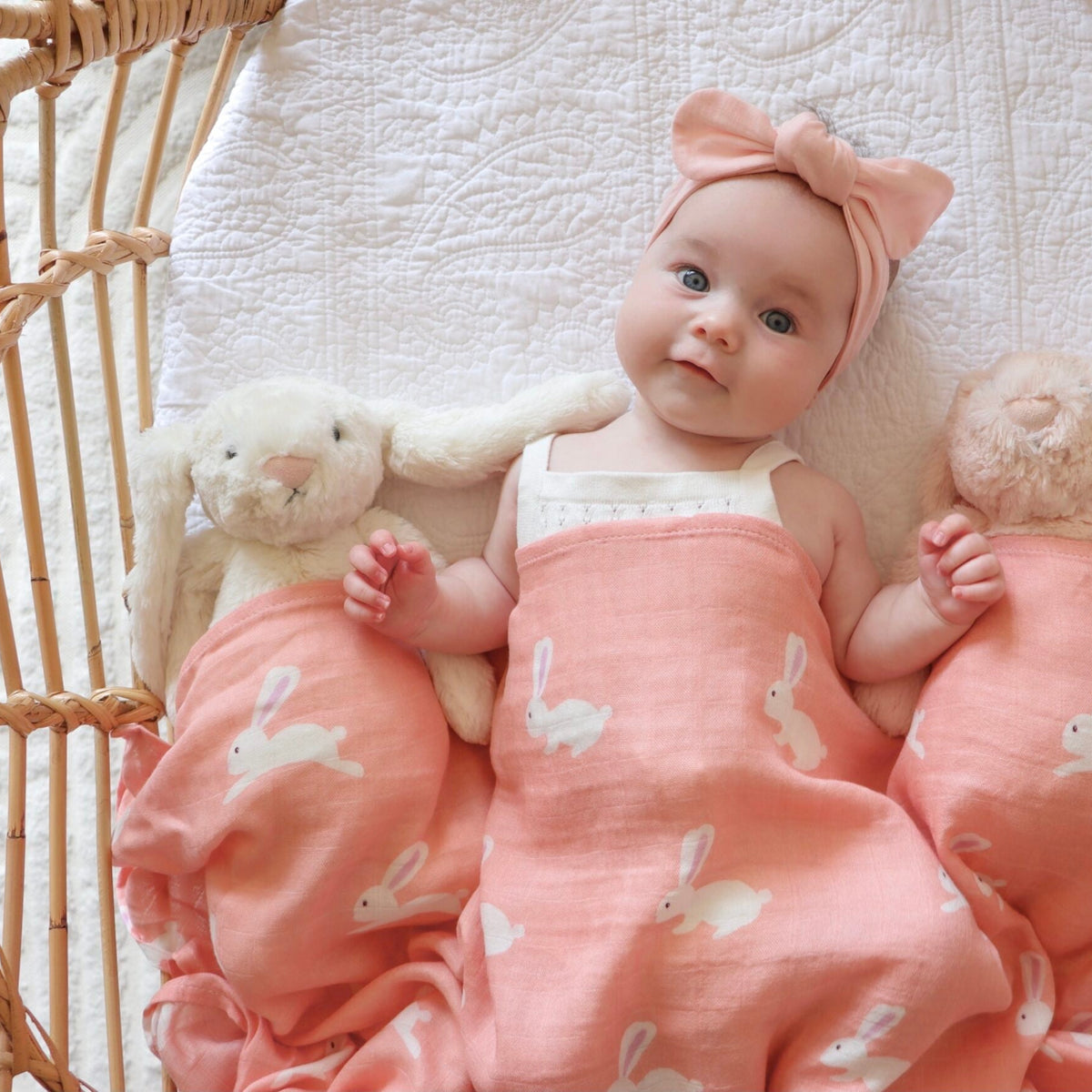 Tinker Tot Baby - Bamboo Cotton Swaddle – Rabbit