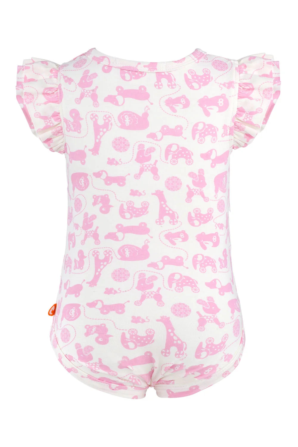 Sparkle Creative - Milk Cotton Frill Sleeve Jumpsuit | Pink Vintage Toy