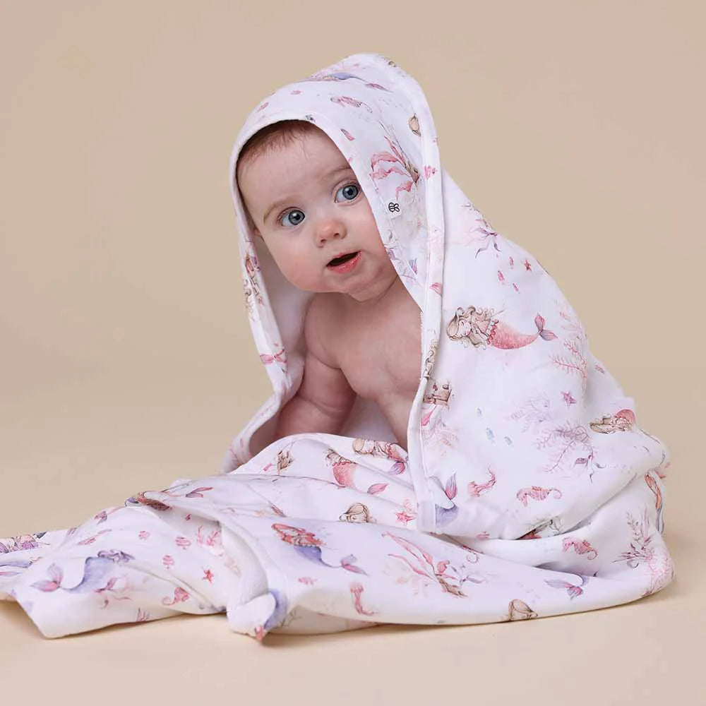 Snuggle Hunny Kids - Organic Hooded Baby Towel | Mermaid