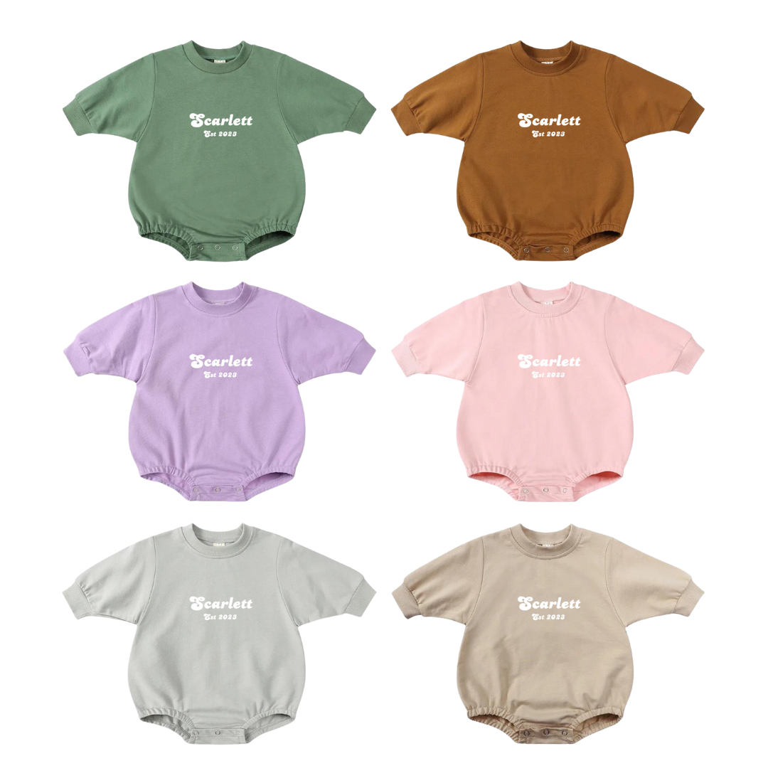 MLW By Design - Personalised Established Bubble Romper | Various Colours (LIMITED EDITION)