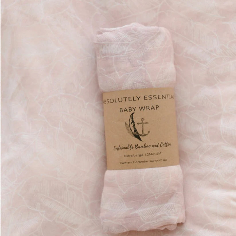 Anchor & Arrow - Organic Bamboo Cotton Baby Swaddle | Pink Palm