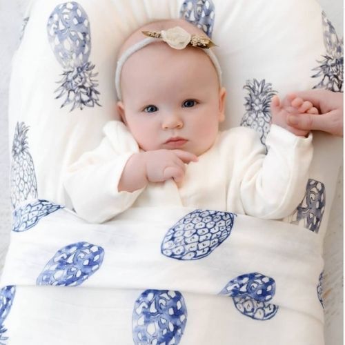 Anchor & Arrow - Bassinet sheet / Change Table Cover | Indigo Pineapples