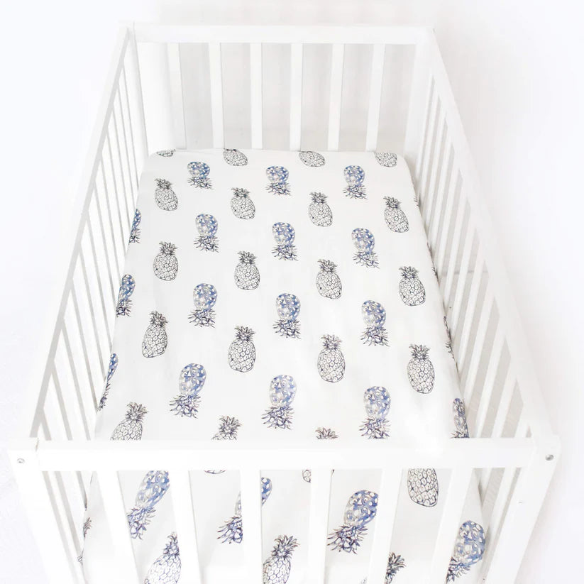 Anchor & Arrow - Cot Sheet | Indigo Pineapples