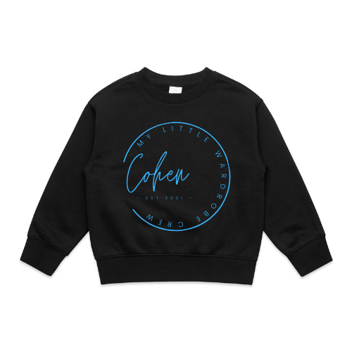 MLW By Design - Personalised Script Name Circle Fleece Crew