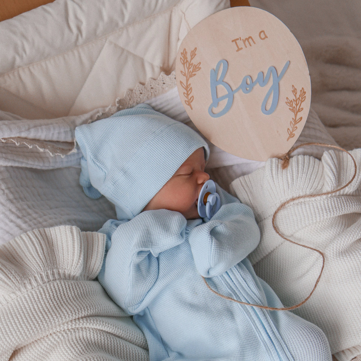 3 Little Crowns - Double Sided Gender Reveal Plaque