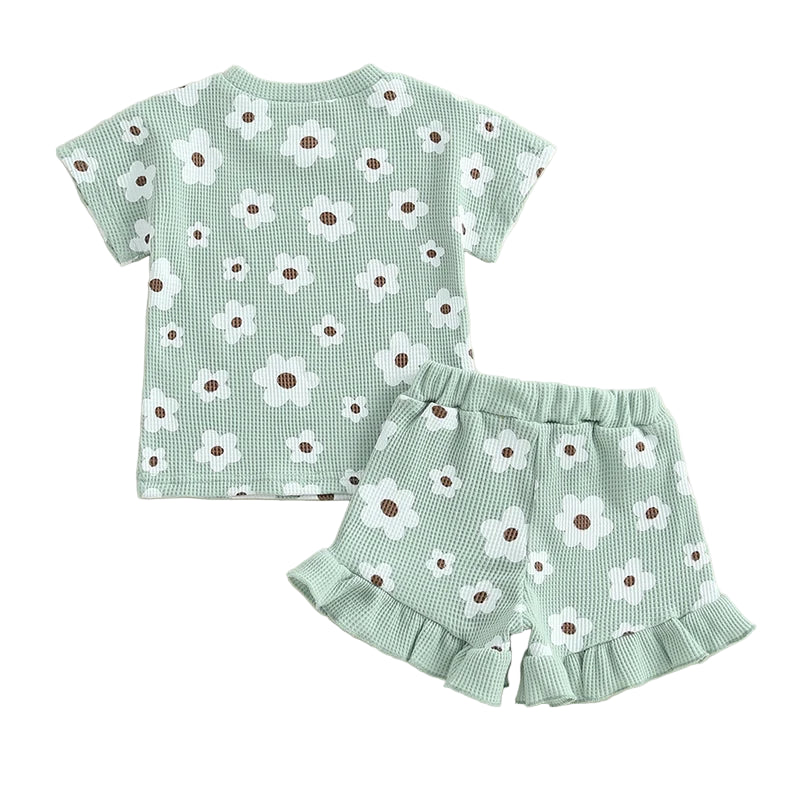 Edith Waffle Shorts Set | Sage