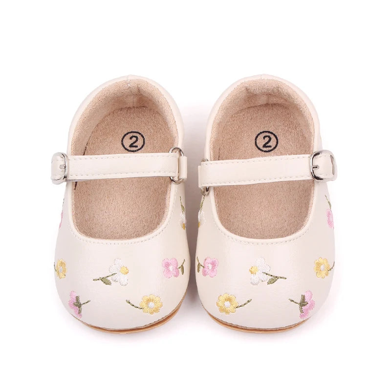 Floral Mary Jane Shoes | Cream