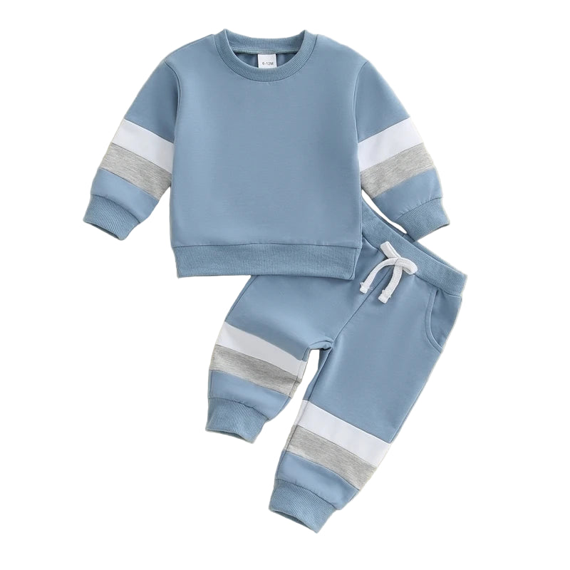 Blue Colourblock Stripe Set