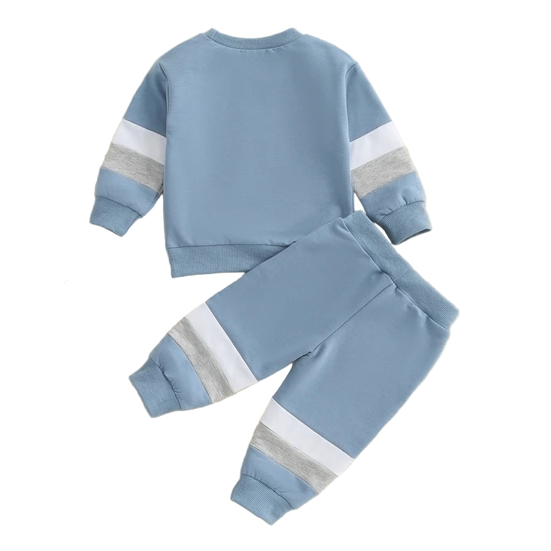 Blue Colourblock Stripe Set