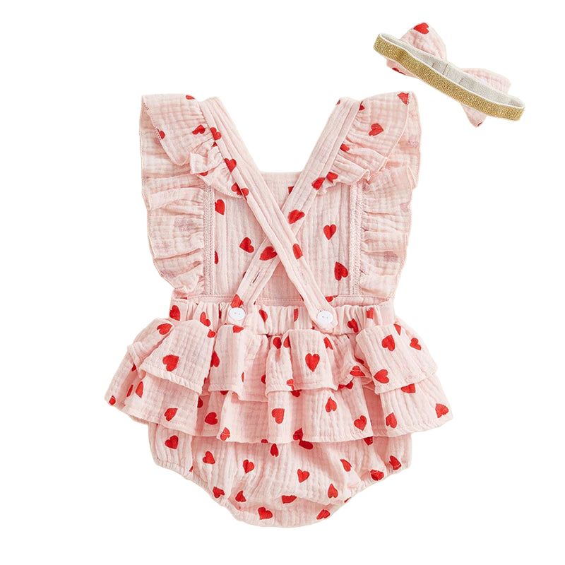 Cross Back Romper | Hearts
