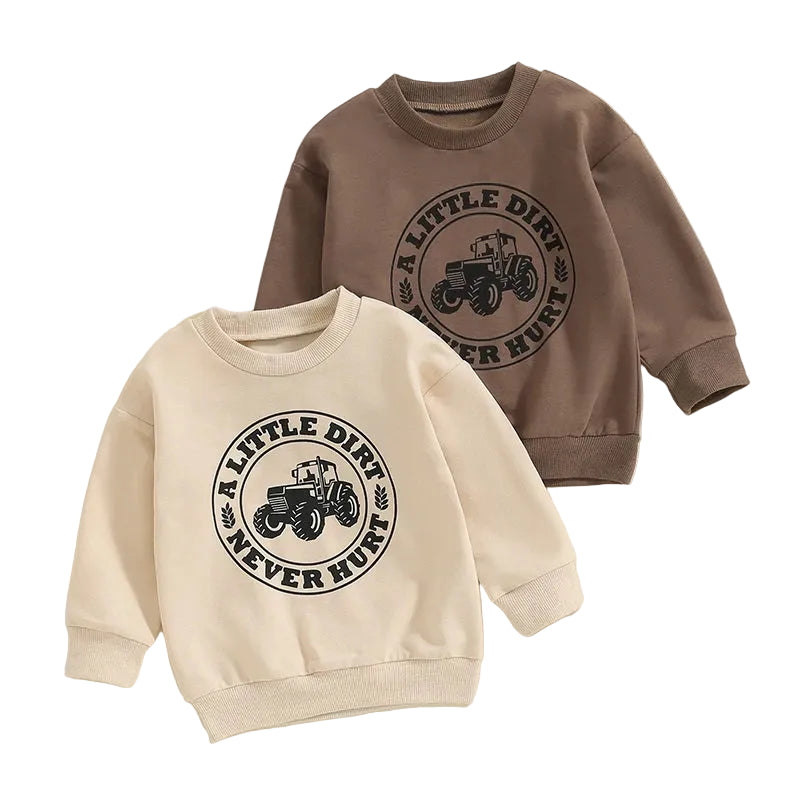 A Little Dirt Crew Top | Brown Or Beige