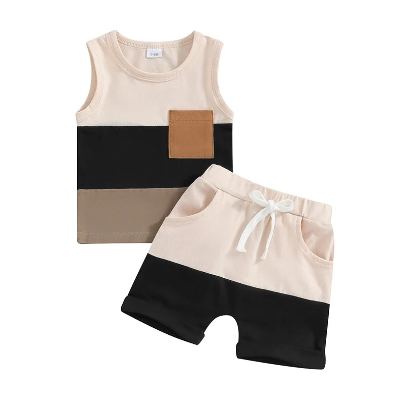 Otto Stripe Tank Set | Beige