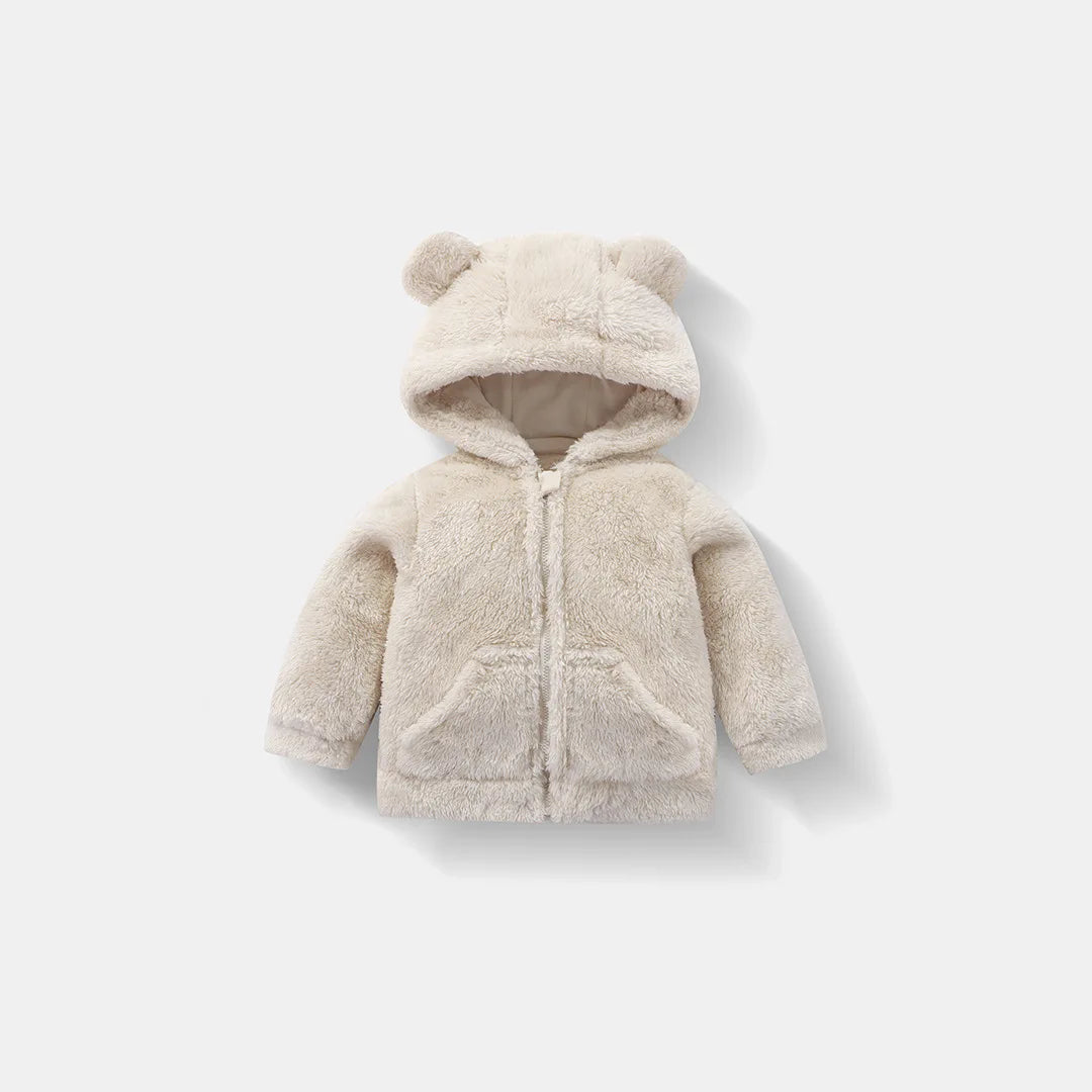 Fluffy Plush Teddy Jacket | Stone