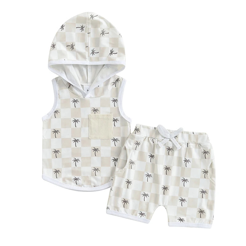 Checkered Palm Set | Beige