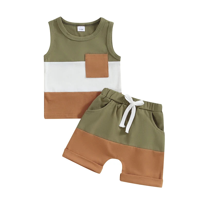 Otto Stripe Tank Set | Olive