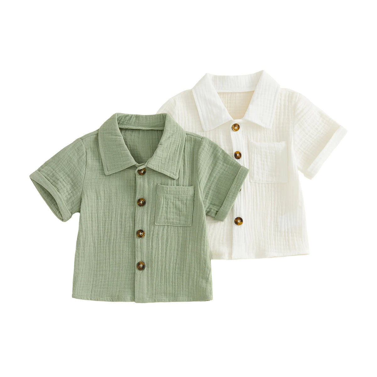 Johnny Button Up Shirt 2 pack | Sage & Cream