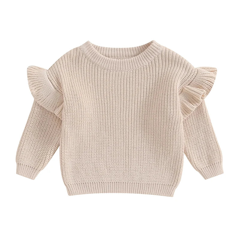 Ruffle Knit Jumper | Biscuit