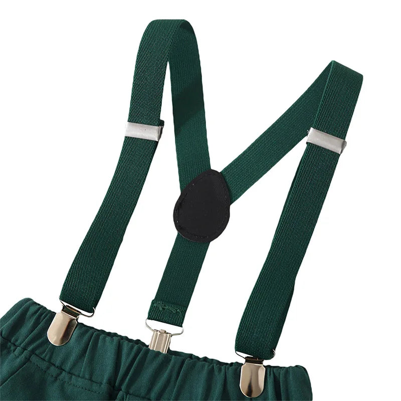Preppy Green Suspender Set