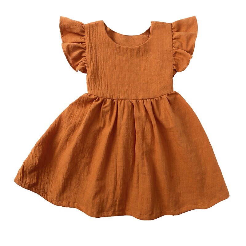 Ruffle Linen Dress | Hazelnut