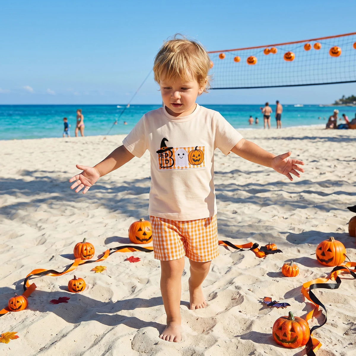 Boo Halloween Shorts Set