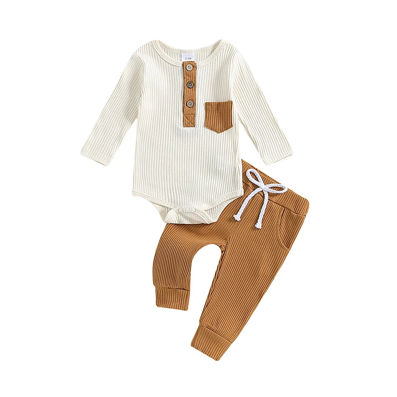 Wesley Ribbed Set | Brown