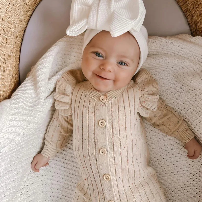 Funfetti Knit Romper | Beige