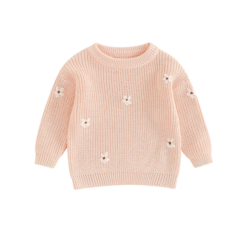 Floral Knit Jumper | Pale Pink