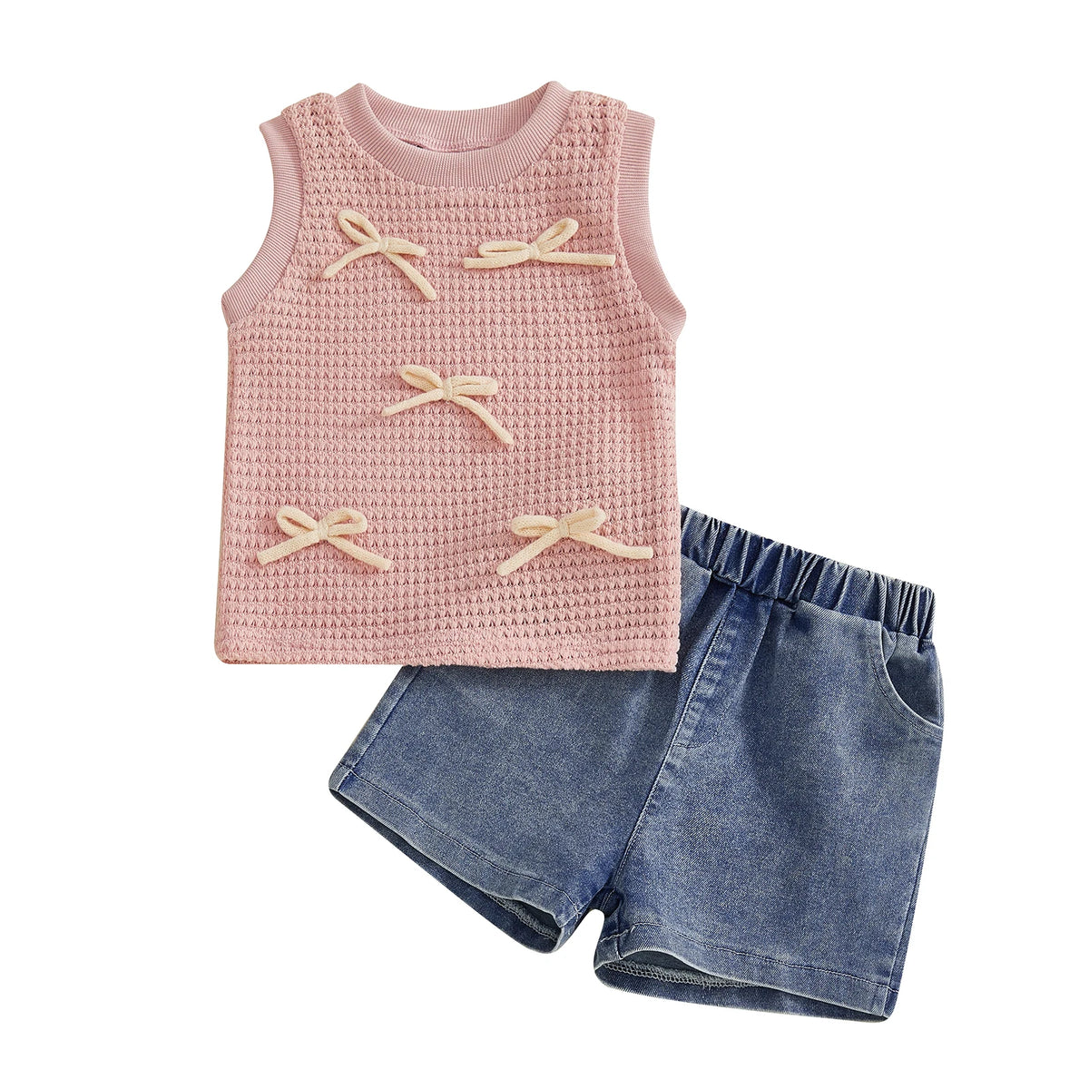 Bow Tank & Shorts Set | Pink