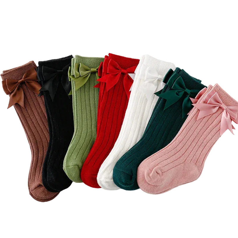 Ribbed Bow Socks