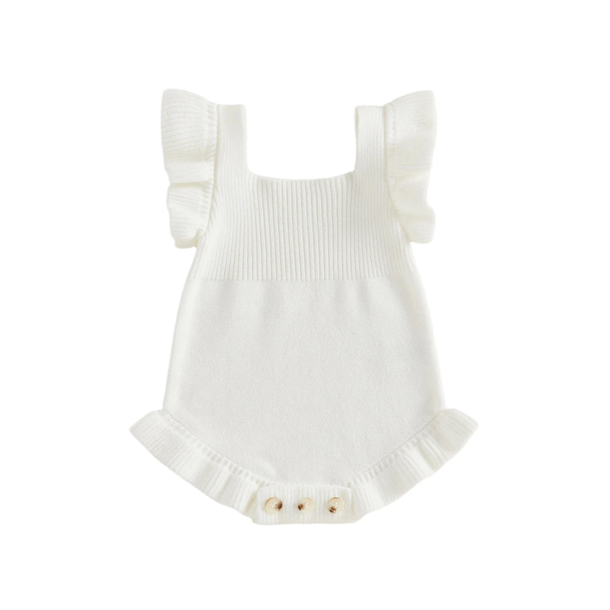 Ella Knit Romper | White