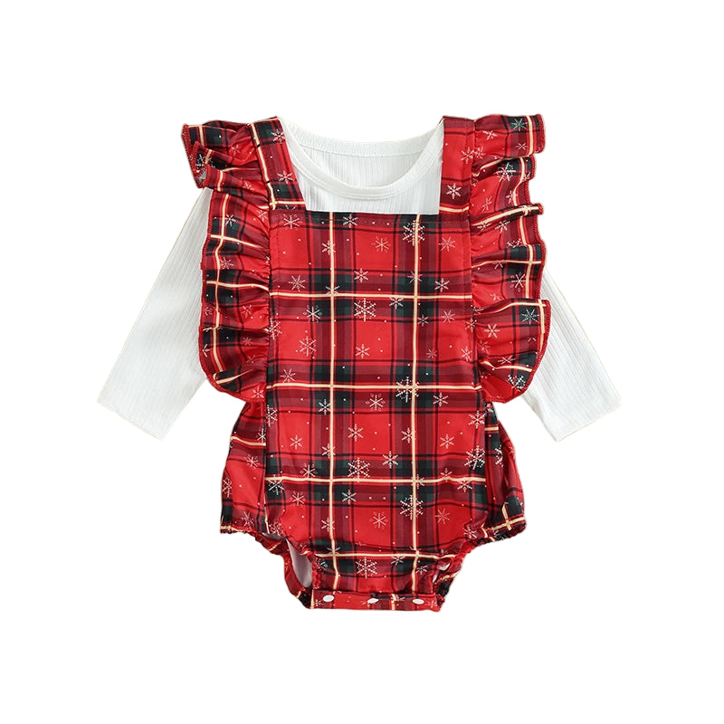 Plaid Christmas Romper Set