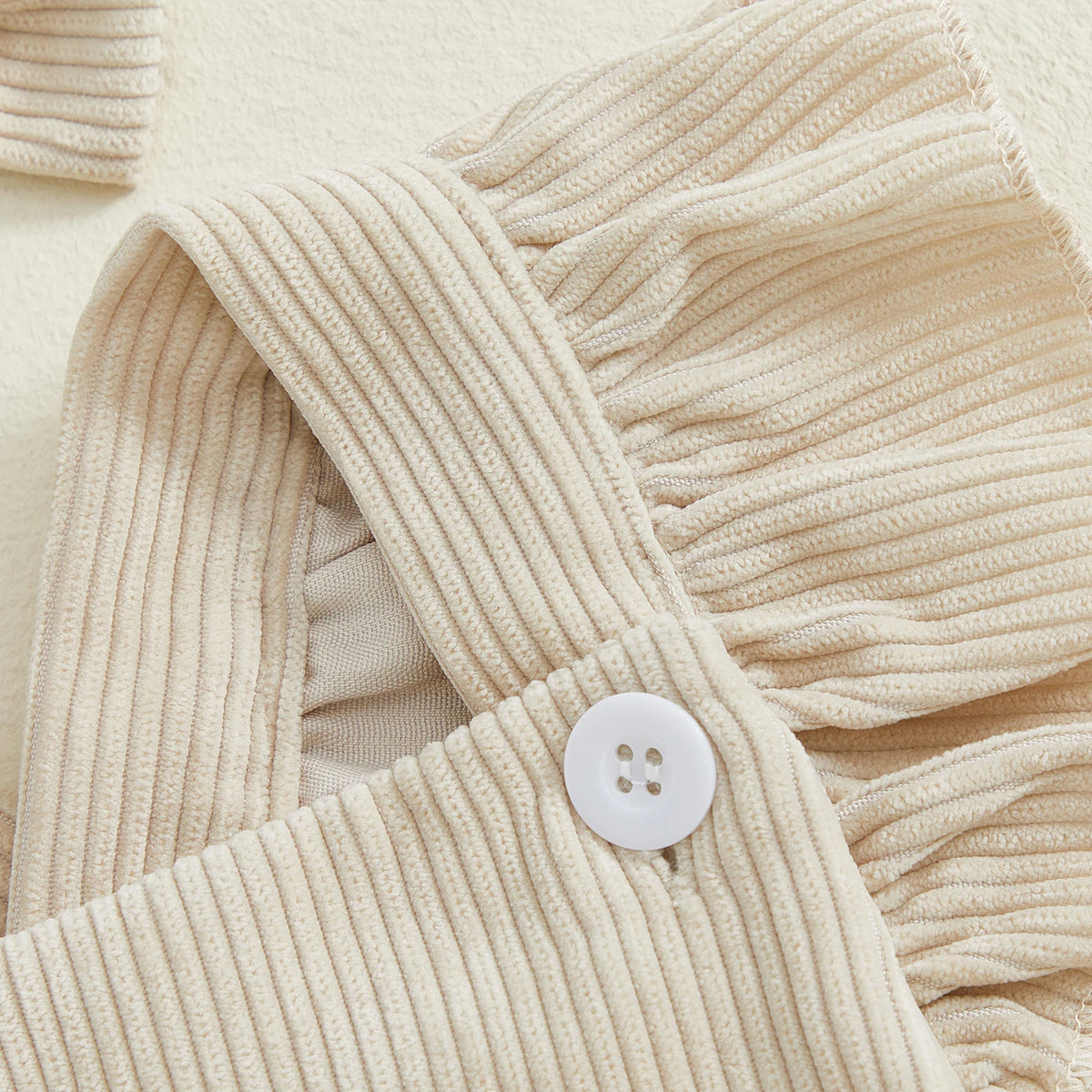 Soft Corduroy Cross Back Romper | Beige