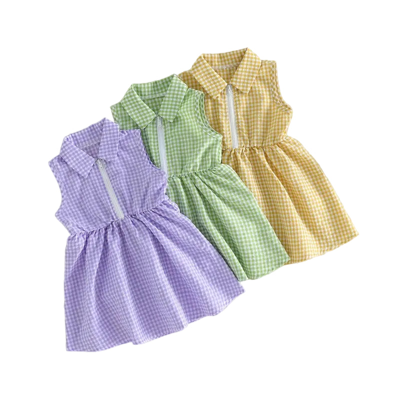 Maya Gingham Dress | Purple