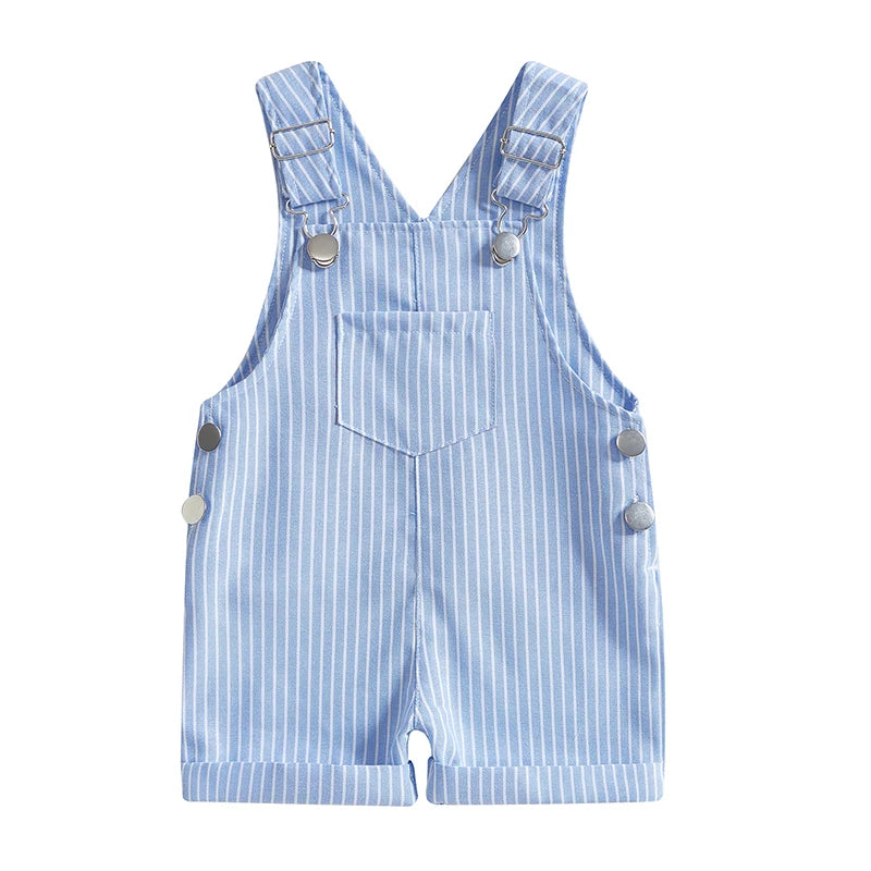 Summer Striped Overalls | Blue