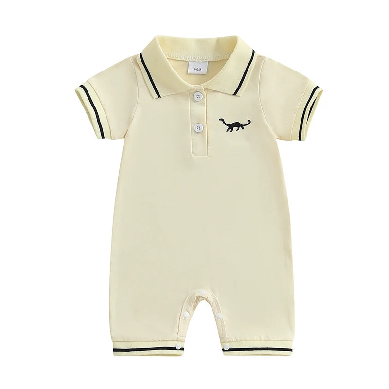 Dino Polo Romper | Beige