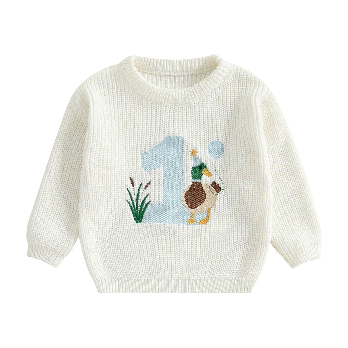 One Lucky Duck 1st Birthday Jumper | White