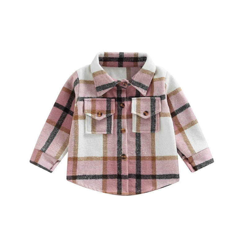 Plaid Shacket | Grey & Pink