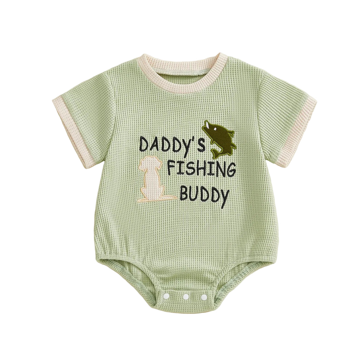 Daddy's Fishing Buddy Waffle Romper