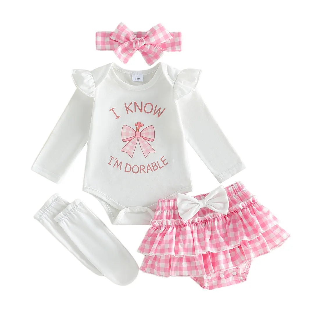 I Know I'm Dorable Gingham Set