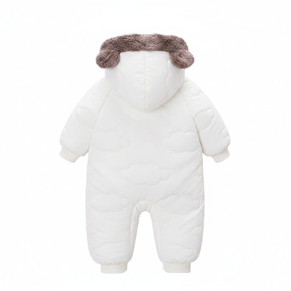 Cloud Quilted Plush Onesie | White